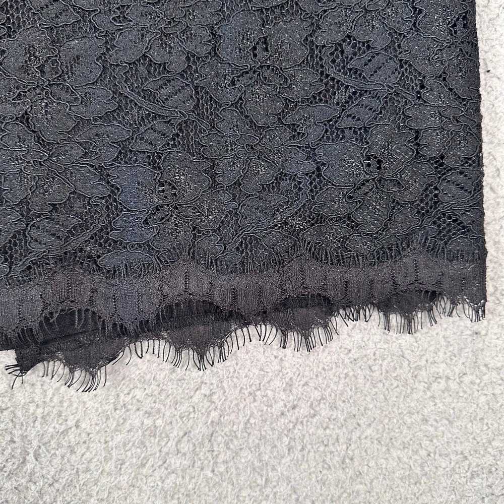 Diane Von Furstenberg Scotia Lace Pencil Skirt Womens 10 Black DVF Silk Cocktail - Picture 6 of 12